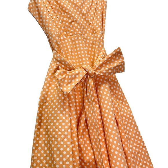 Grace Karin women Dress Orange  sleeveles Polka dots V-neck size M - Picture 4 of 10